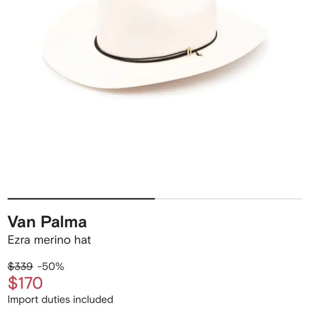Anthropologie Van Palma Ezra cowboy hat new without tags size 58